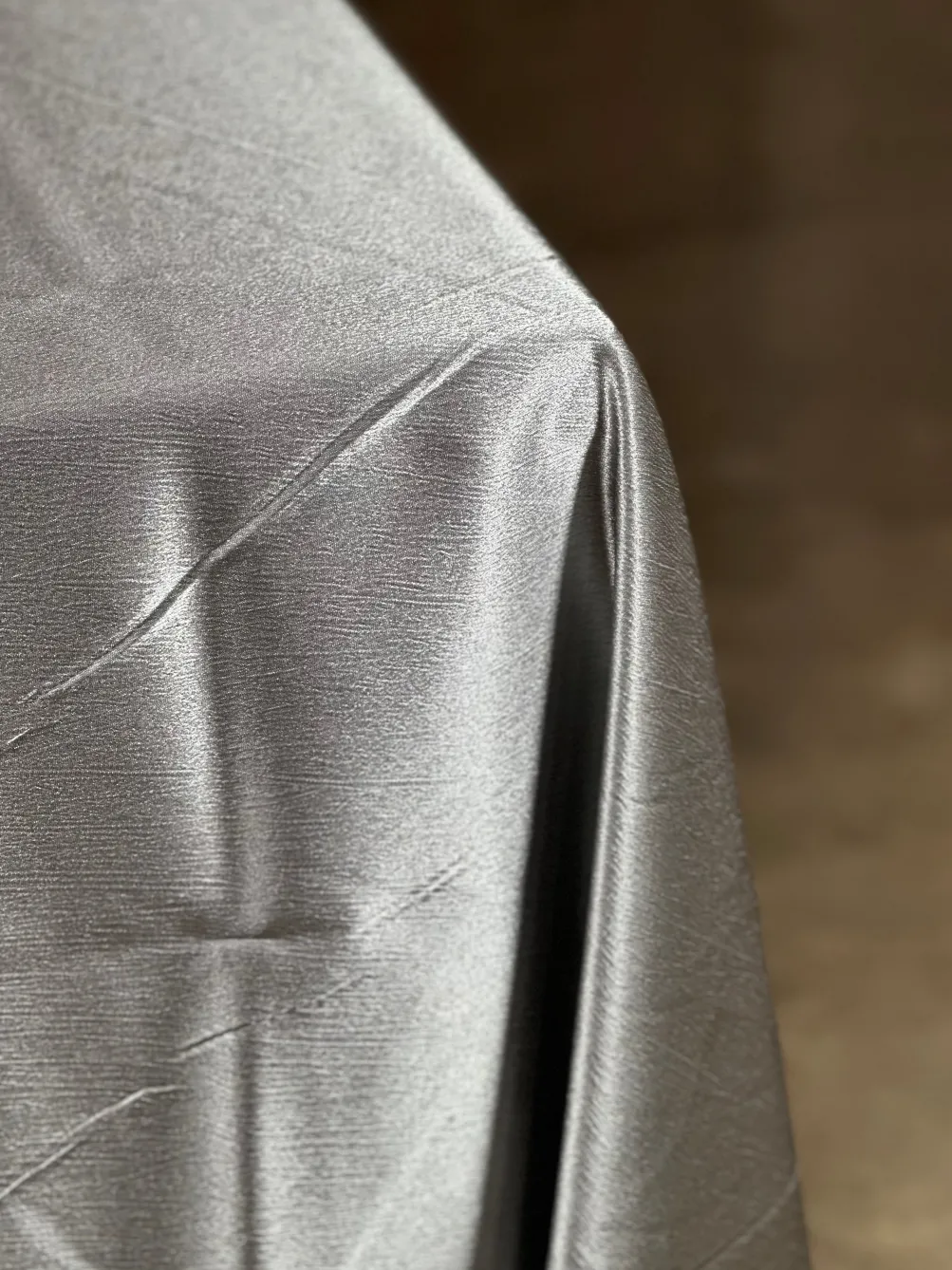 Luxury Satin Table Linen in Charcoal