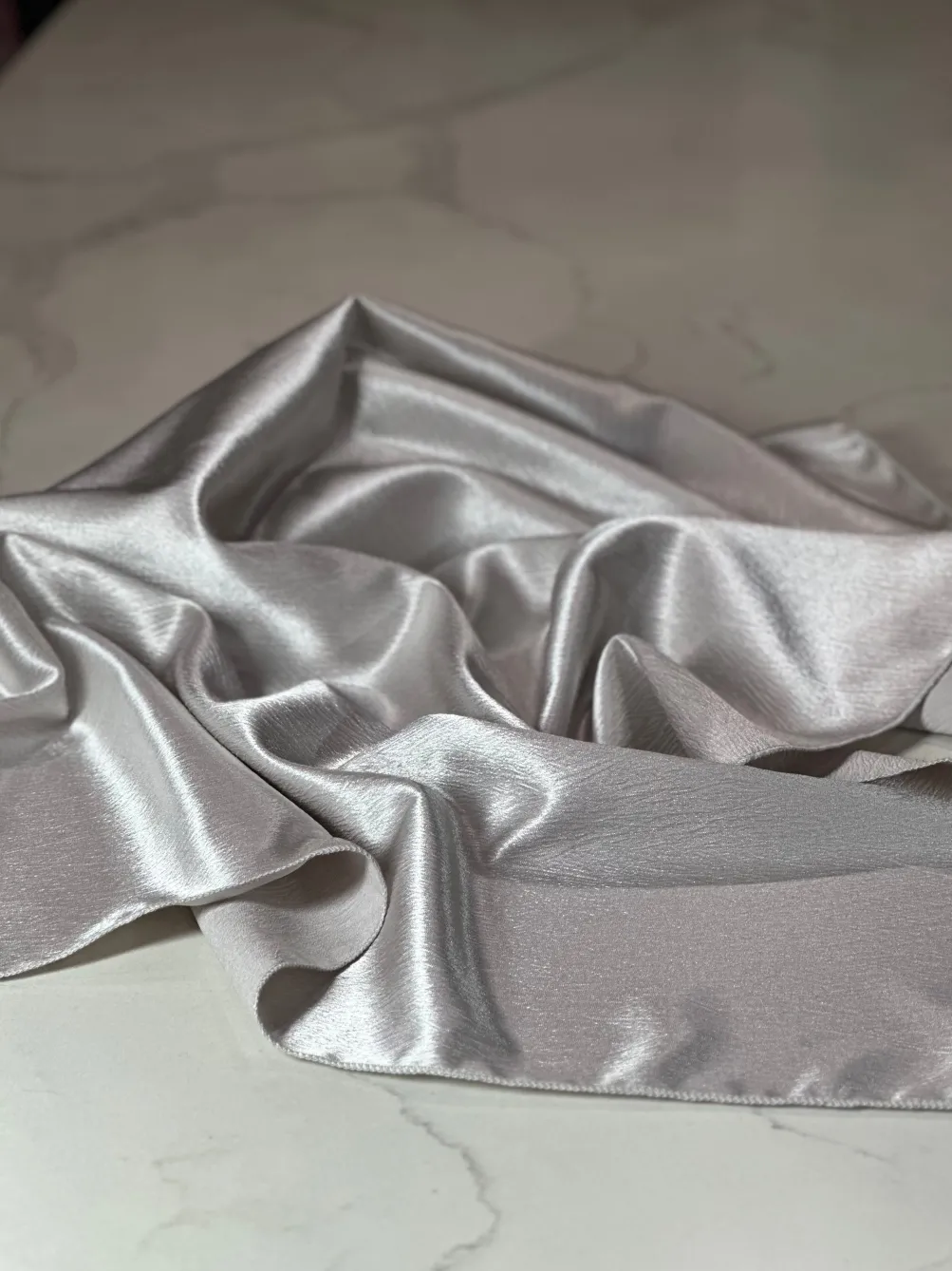 Luxury Satin Table Linen in Charcoal