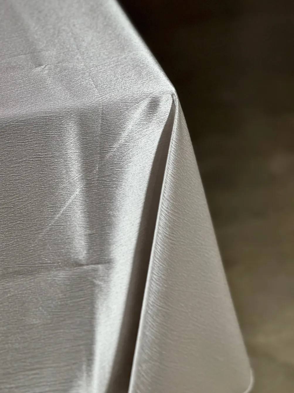 Luxury Satin Table Linen in Charcoal