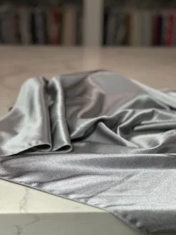 Luxury Satin Table Linen in Charcoal