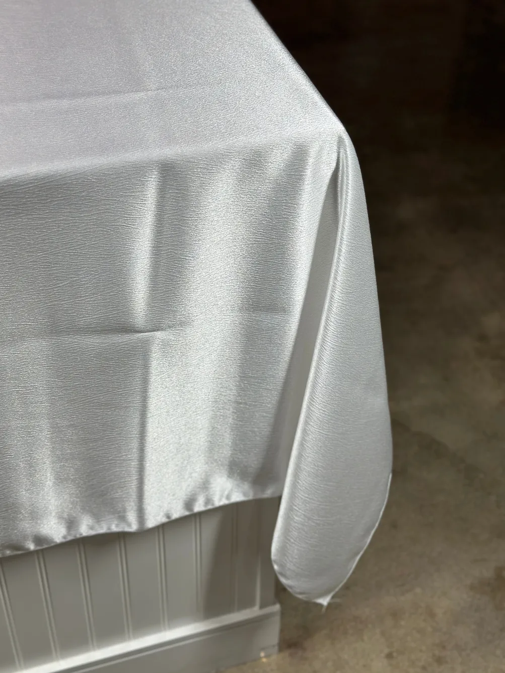 Luxury Satin Table Linen in White