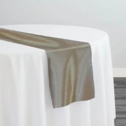 Luxury Satin Table Runner in Taupe