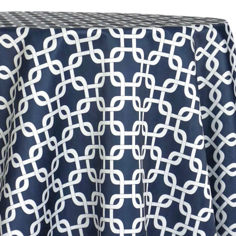 Lynx Print (Lamour) Table Linen in Navy