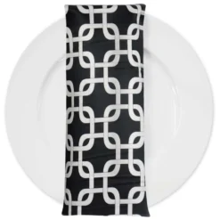 Lynx Print (Lamour) Table Napkin in Black