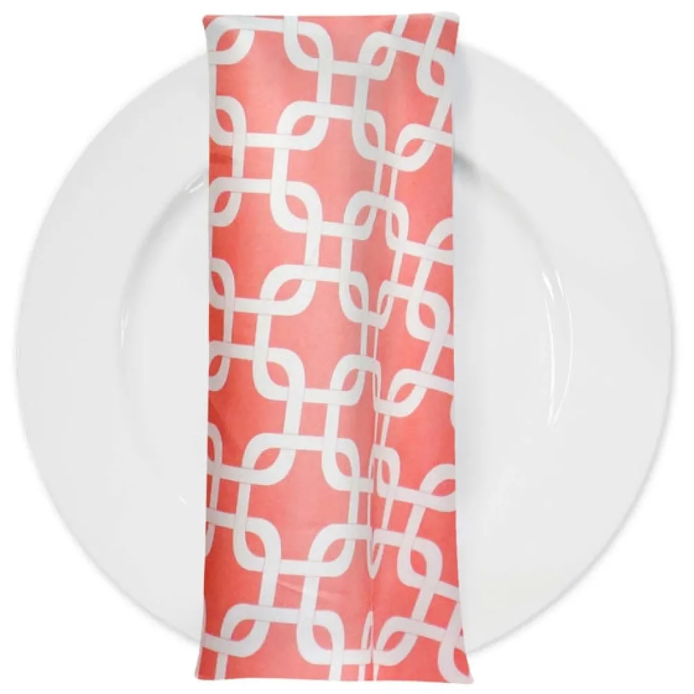 Lynx Print (Lamour) Table Napkin in Coral