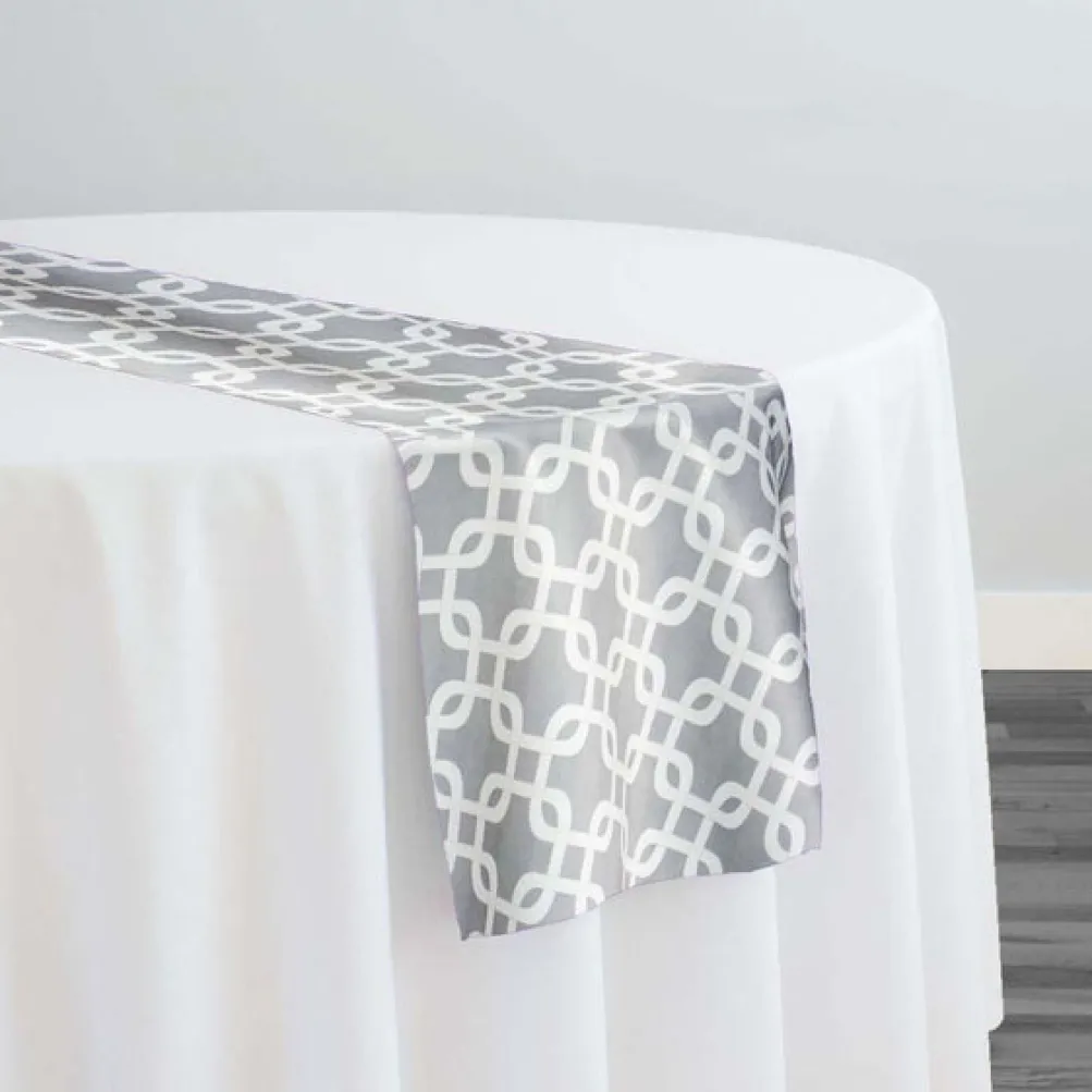 Lynx Print (Lamour) Table Runner in Silver