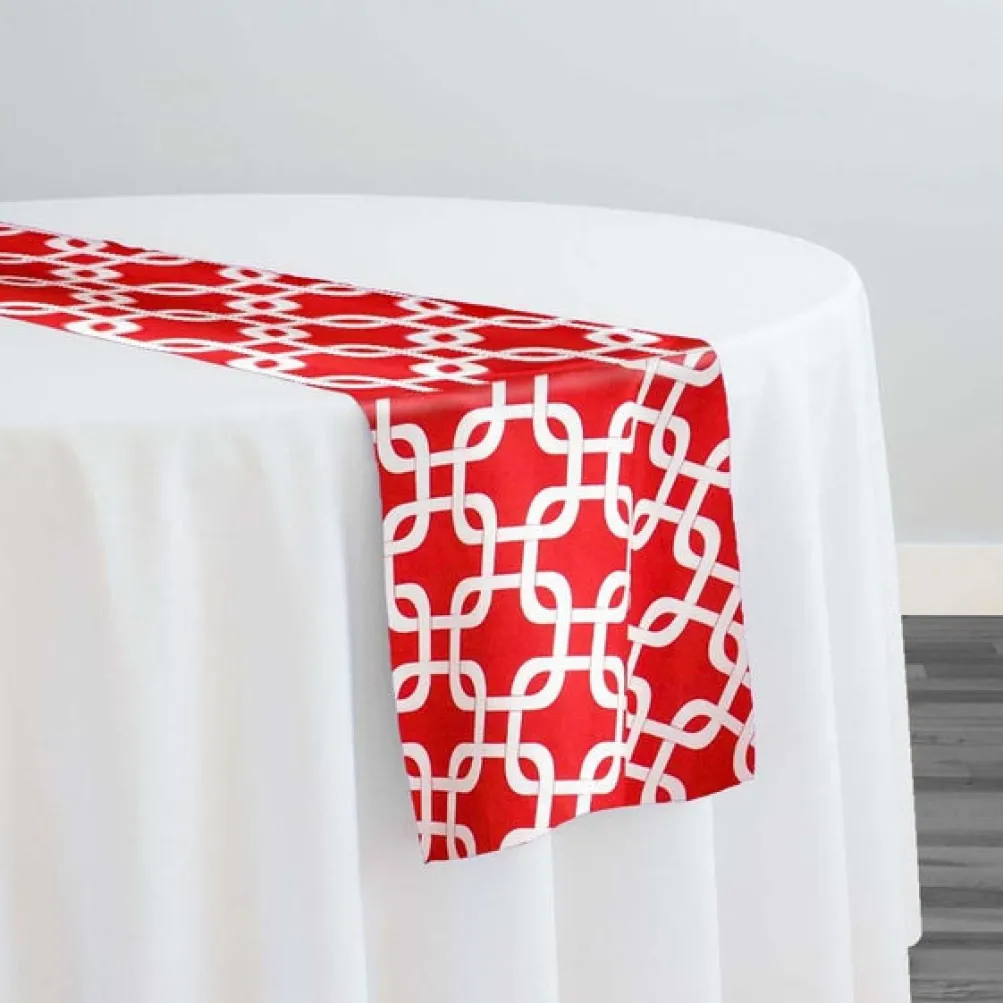 Lynx Print (Lamour) Table Runner in Red