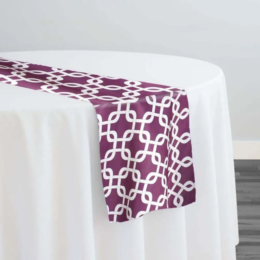 Lynx Print (Lamour) Table Runner in Plum