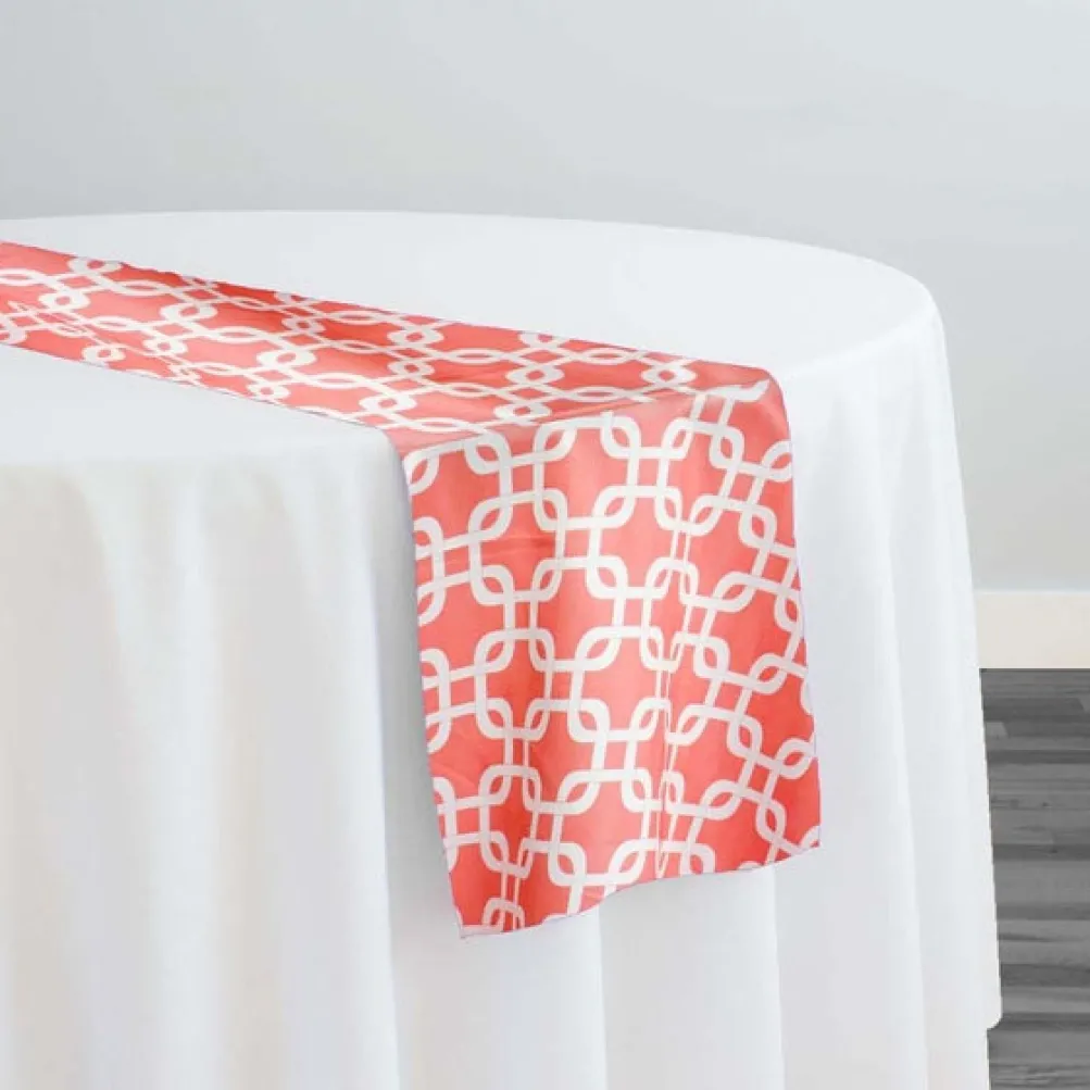 Lynx Print (Lamour) Table Runner in Coral
