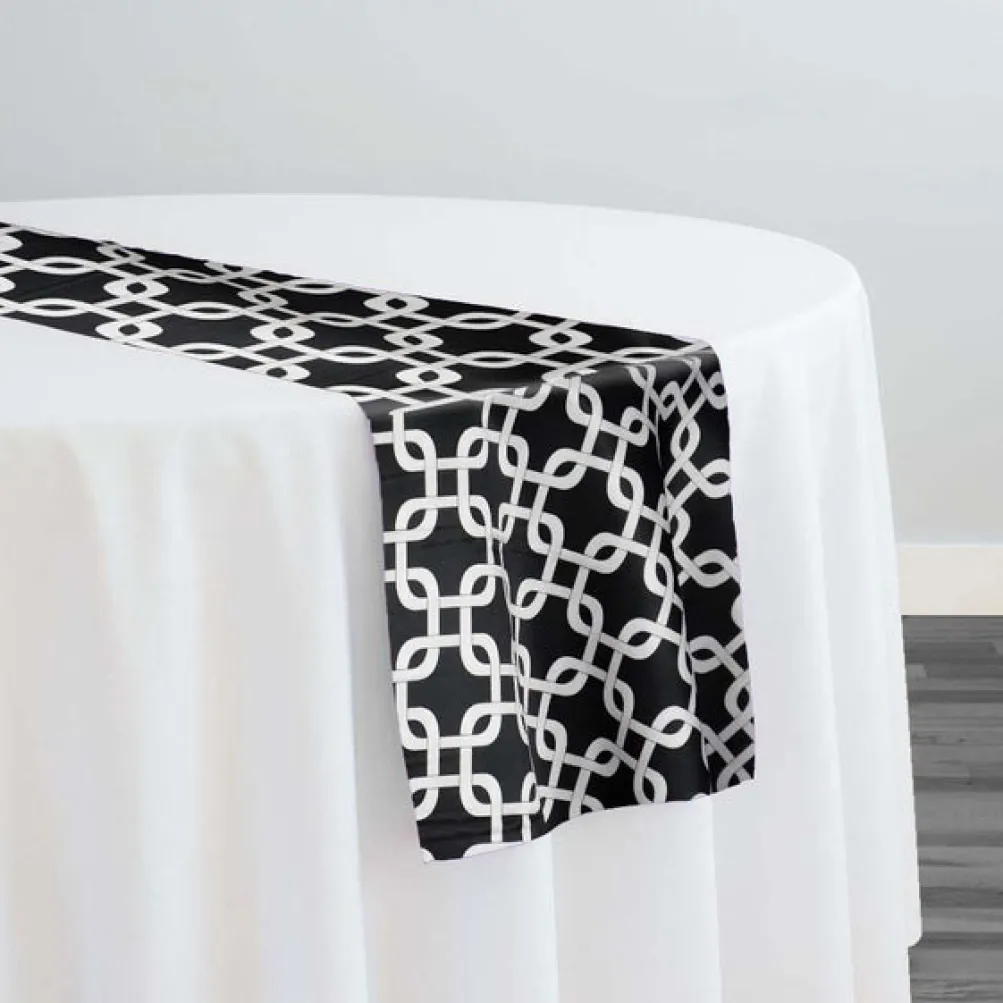 Lynx Print (Lamour) Table Runner in Black