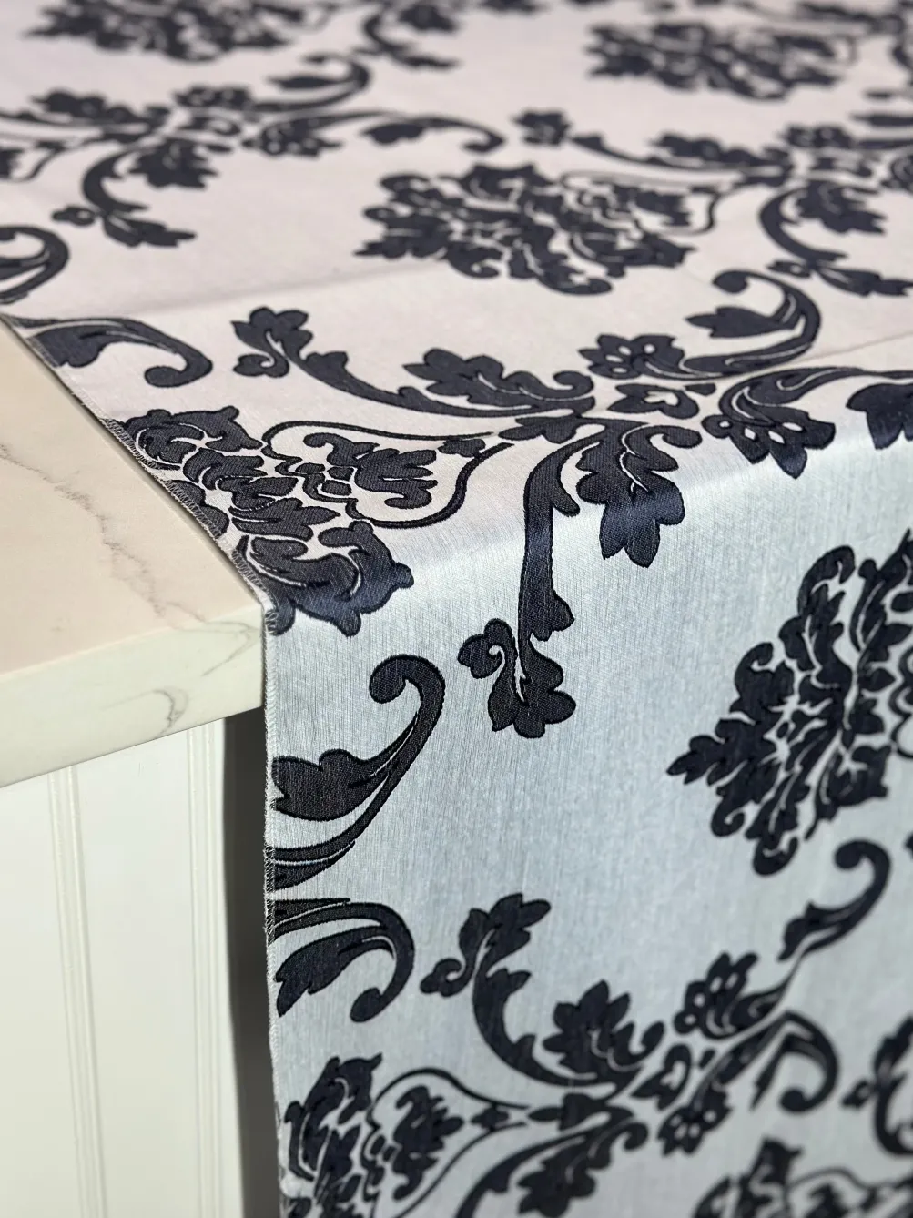 Madison Jacquard (Reversible) Table Linen in Navy