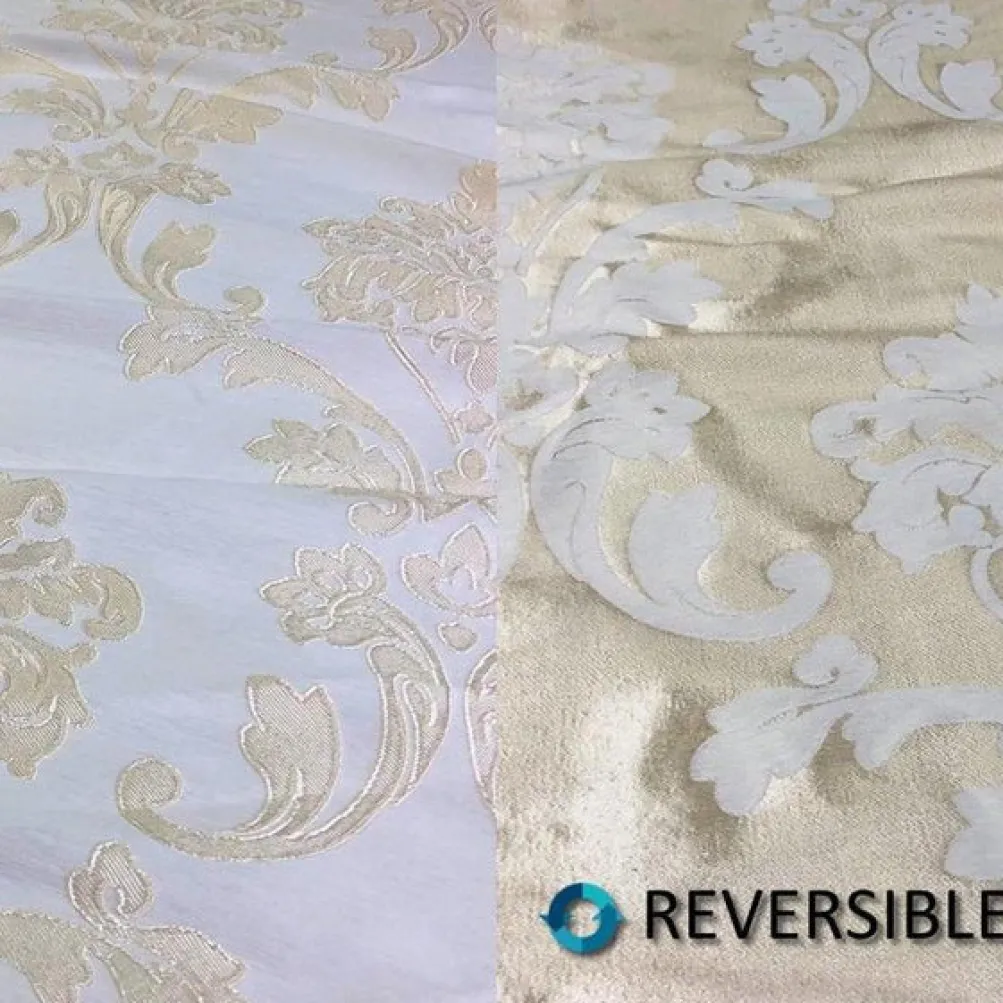 Madison Jacquard (Reversible) Table Linen in Champagne