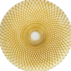 Mandala - Glass Charger Plate in Gold / White (Item # 0230)