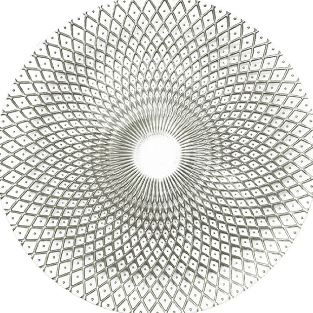Mandala - Glass Charger Plate in Silver (Item # 0230)