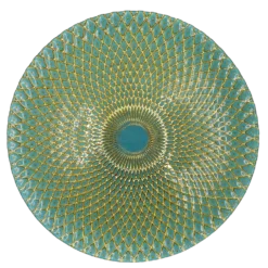 Mandala - Glass Charger Plate in Gold Teal (Item # 0230)