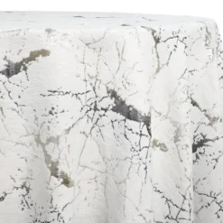 Marble Jacquard Table Linen in Silver