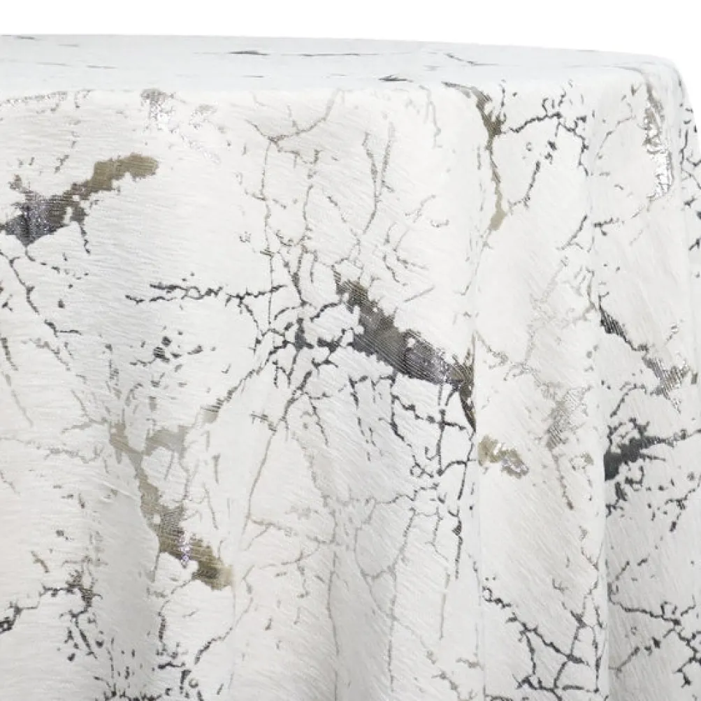 Marble Jacquard Table Linen in Silver