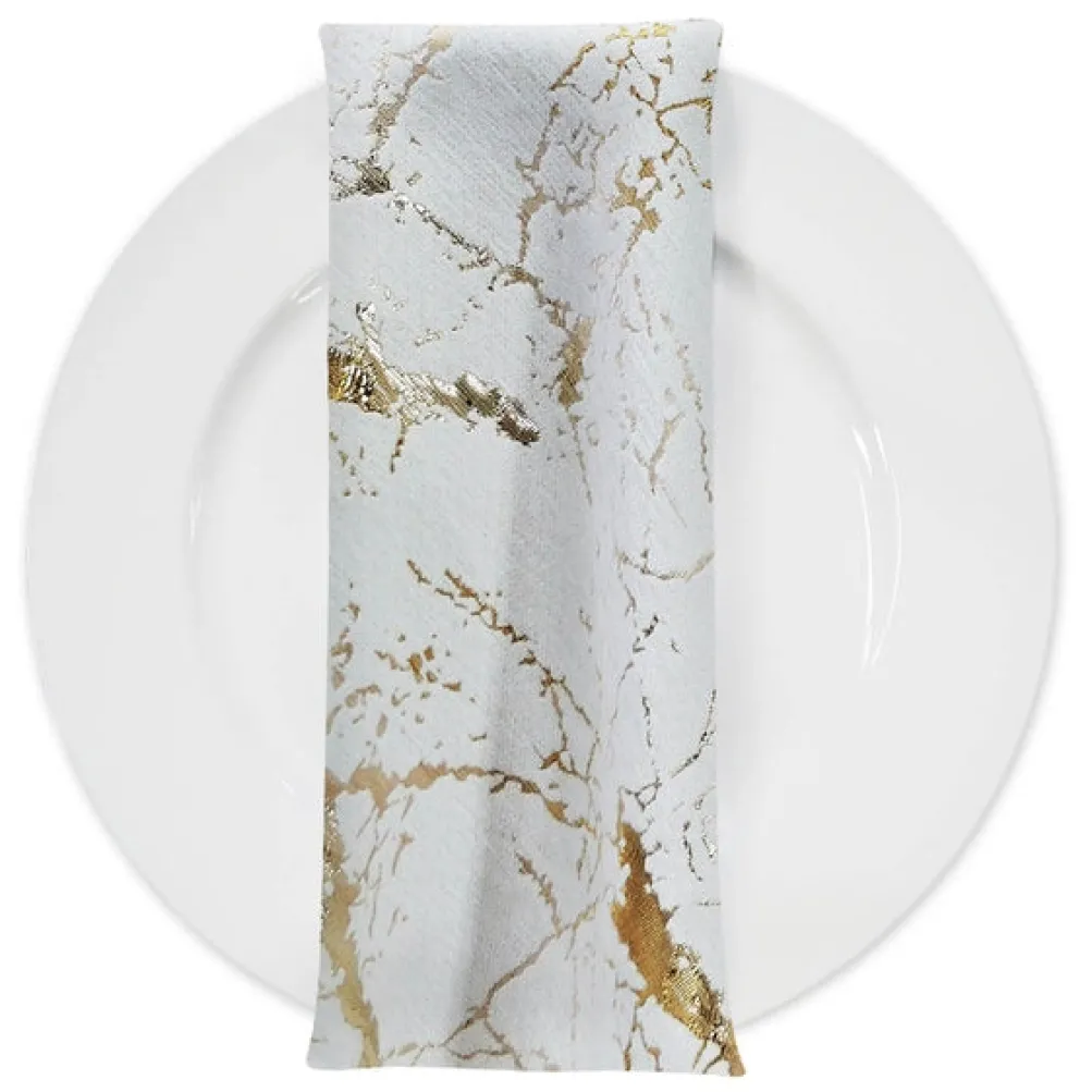 Marble Jacquard Table Napkin in Gold