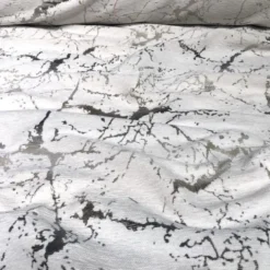 Marble Jacquard Table Runner in Silver