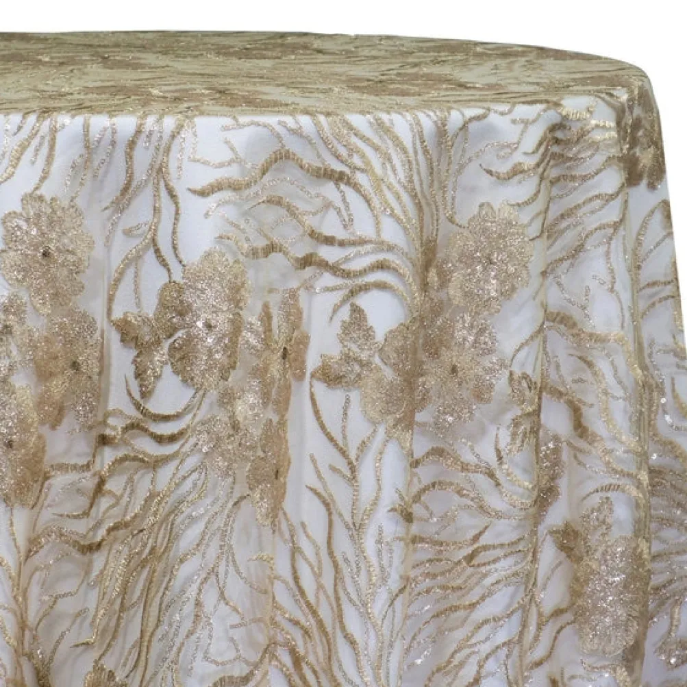 Marigold Sequins Table Linen in Champagne