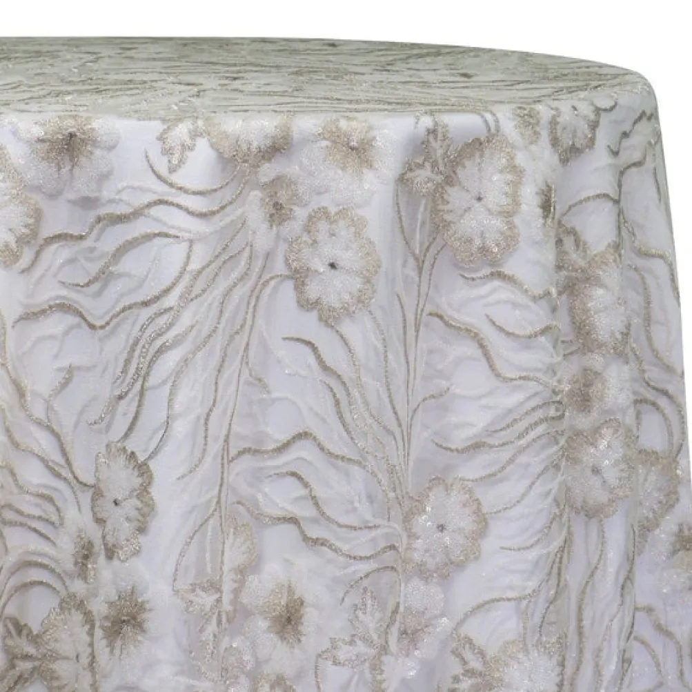Marigold Sequins Table Linen in Ivory