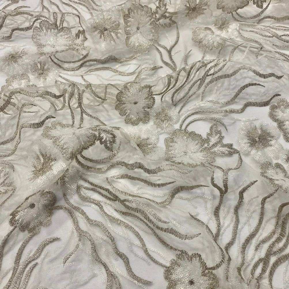 Marigold Sequins Table Linen in Ivory
