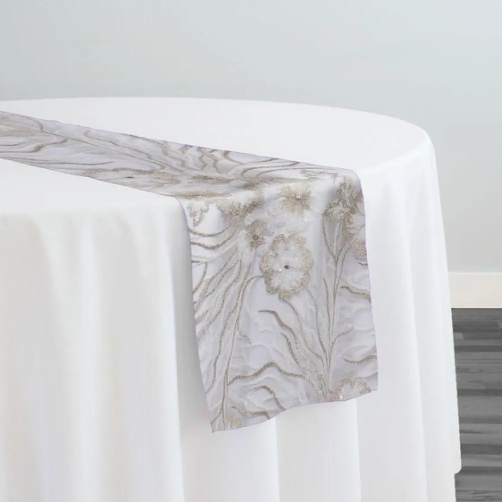 Marigold Sequins Table Runner in Ivory