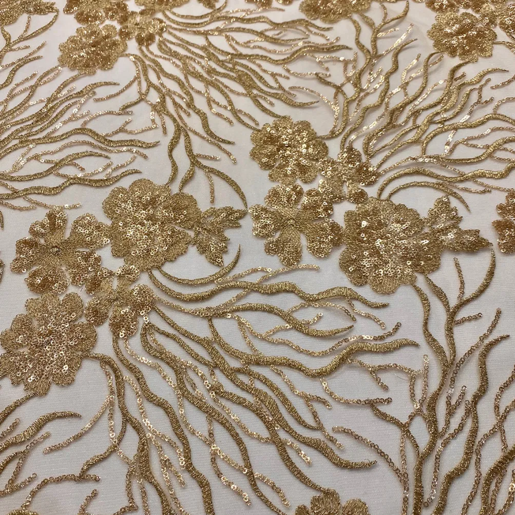 Marigold Sequins (w/ Poly Lining) Table Napkin in Champagne