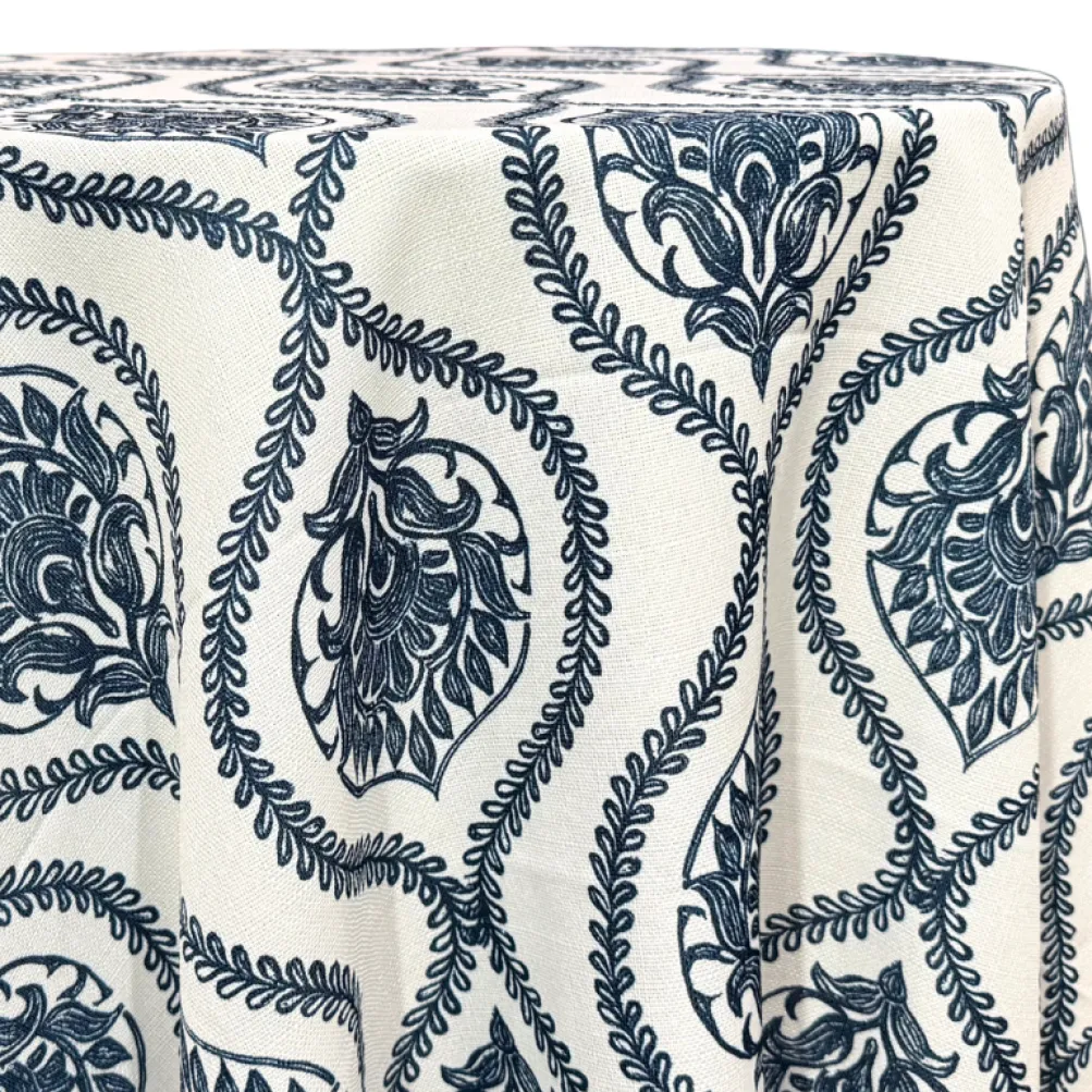 Mayfair (Slub Print) Table Linen in Navy
