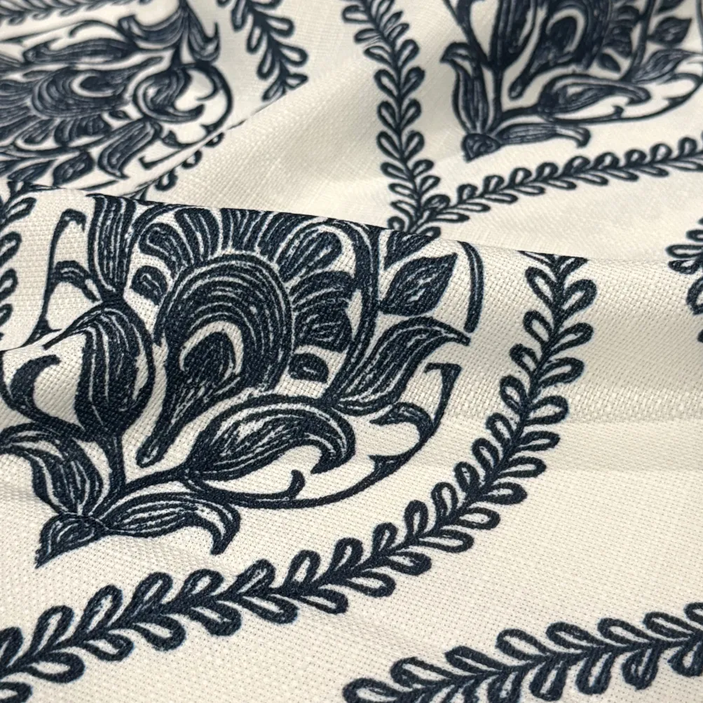 Mayfair (Slub Print) Table Linen in Navy