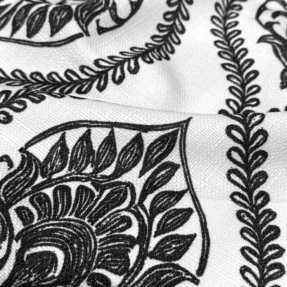 Mayfair (Slub Print) Table Linen in Black