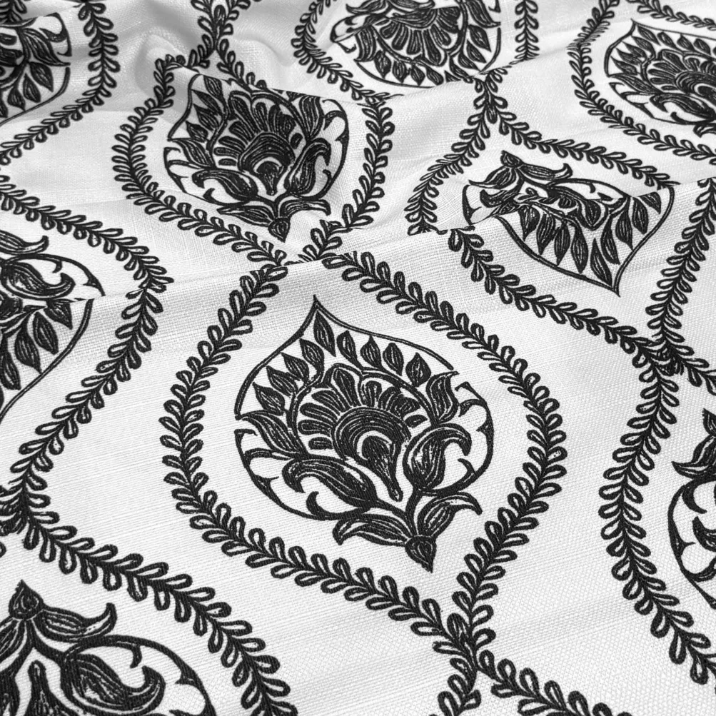 Mayfair (Slub Print) Table Linen in Black