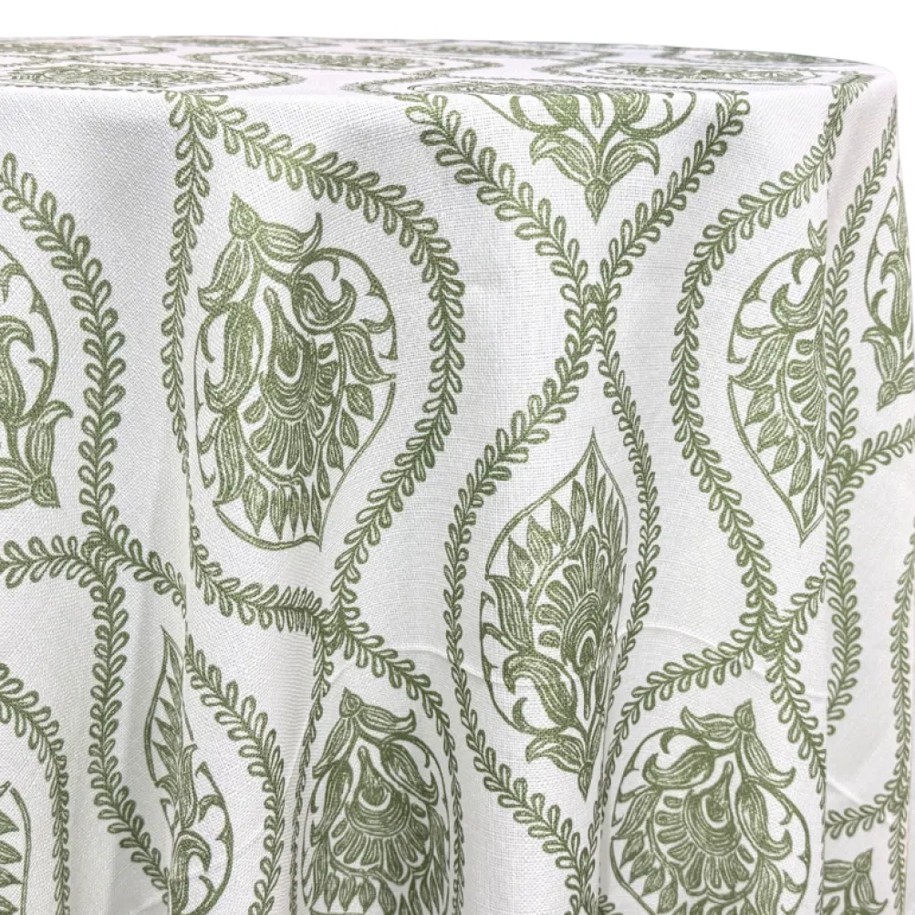 Mayfair (Slub Print) Table Linen in Sage