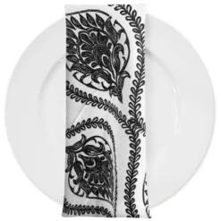 Mayfair (Slub Print) Table Napkin in Black