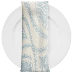 Mayfair (Slub Print) Table Napkin in Lt Blue