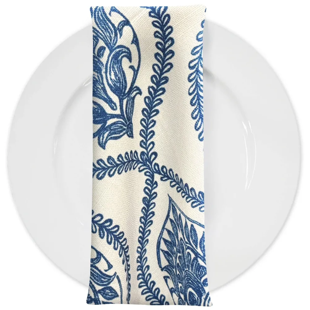 Mayfair (Slub Print) Table Napkin in Royal