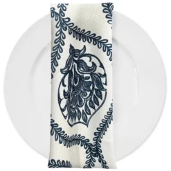 Mayfair (Slub Print) Table Napkin in Navy
