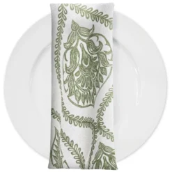Mayfair (Slub Print) Table Napkin in Sage