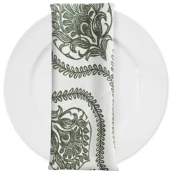 Mayfair (Slub Print) Table Napkin in Willow Green