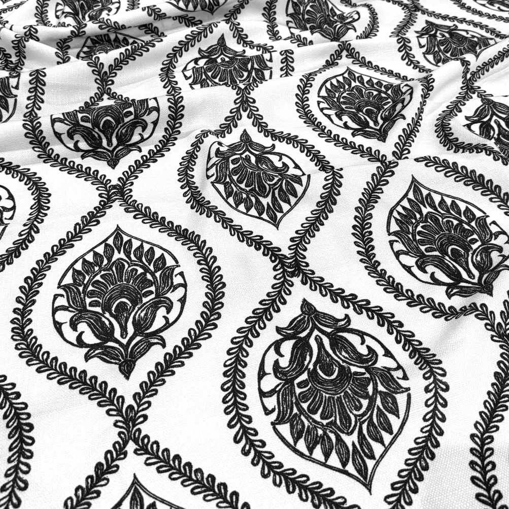 Mayfair (Slub Print) Table Runner in Black