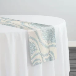 Mayfair (Slub Print) Table Runner in Lt Blue