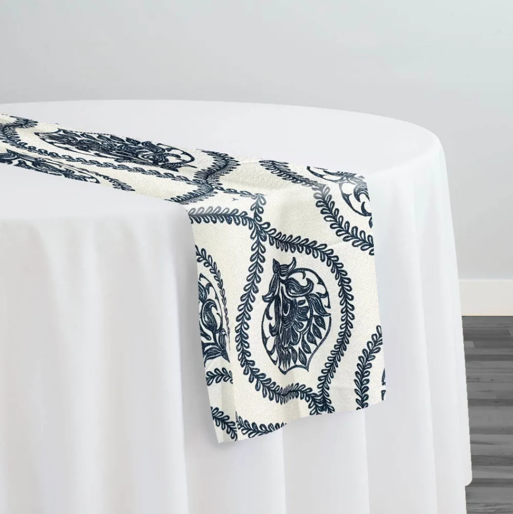 Mayfair (Slub Print) Table Runner in Navy