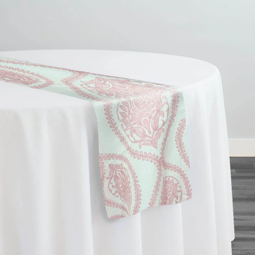 Mayfair (Slub Print) Table Runner in Dusty Rose