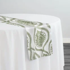 Mayfair (Slub Print) Table Runner in Sage