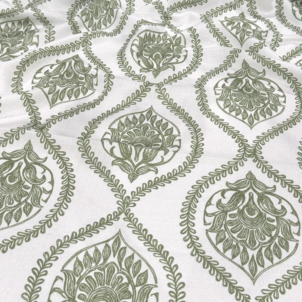 Mayfair (Slub Print) Table Runner in Sage