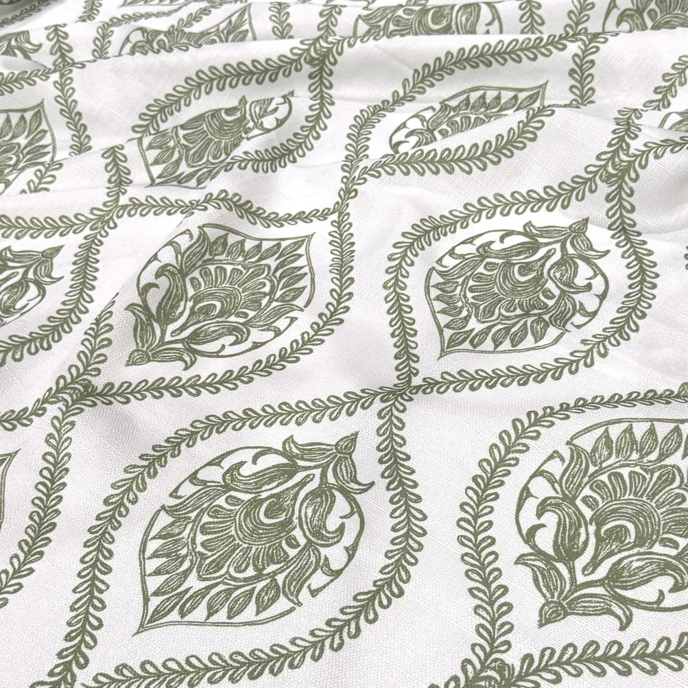Mayfair (Slub Print) Table Runner in Sage