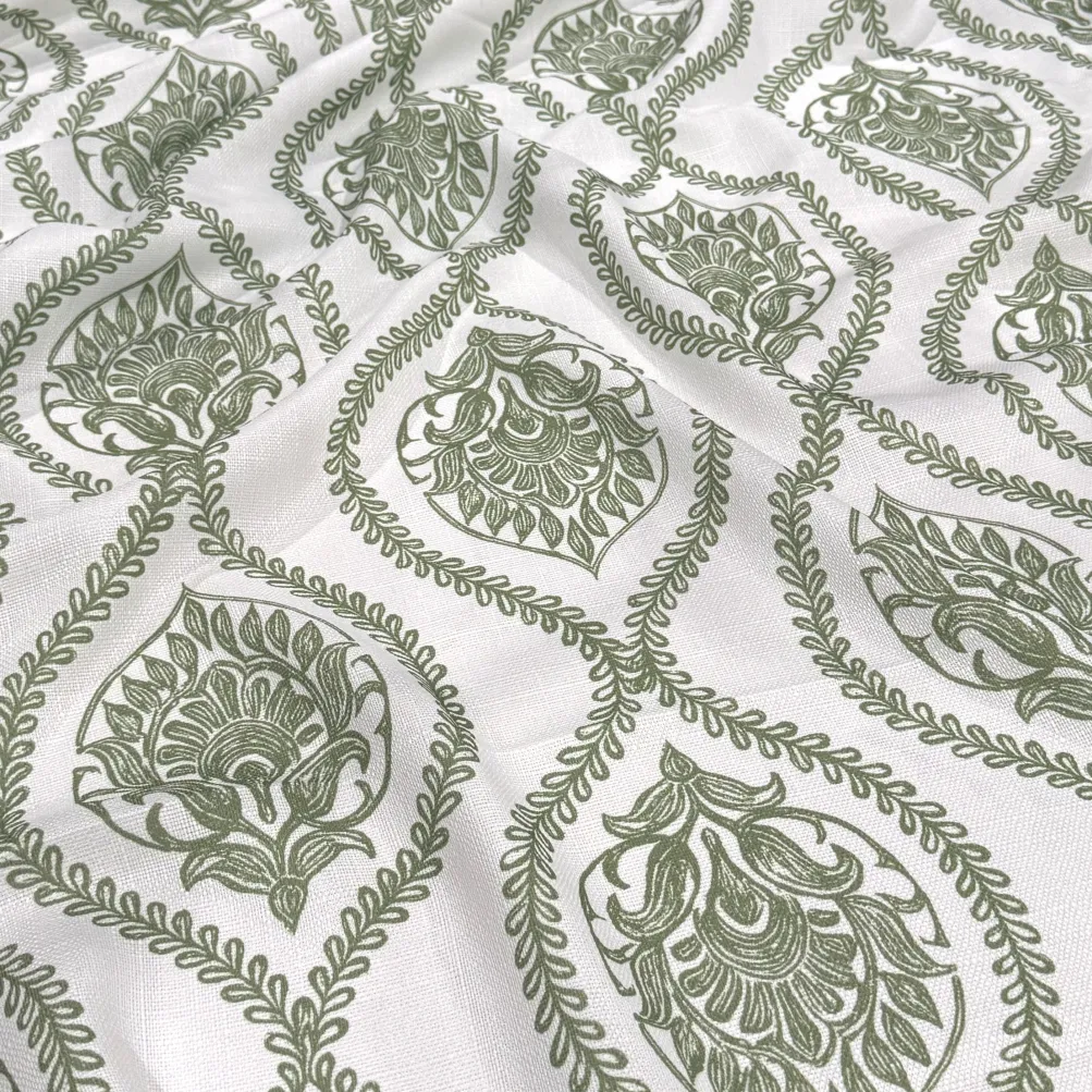 Mayfair (Slub Print) Table Runner in Sage