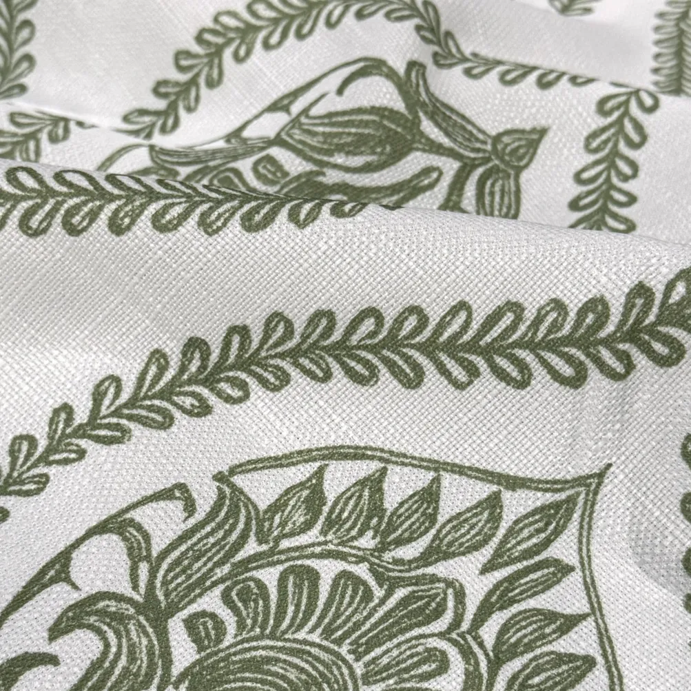 Mayfair (Slub Print) Table Runner in Sage
