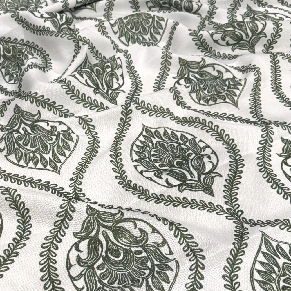 Mayfair (Slub Print) Table Runner in Willow Green