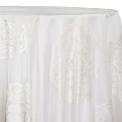 Medallion Jacquard Sheer Table Linen in Ivory